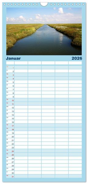 Produktbild: Familienplaner 2026 - Nordsee - Lichtstimmungen an der K&uuml;ste mit 5 Spalten (Wandkalender, 21 x 45 cm) CALVENDO