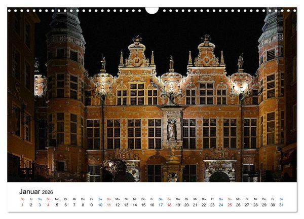 Produktbild: Das alte Danzig - Ein Stadtbummel am Abend (Wandkalender 2026 DIN A3 quer), CALVENDO Monatskalender