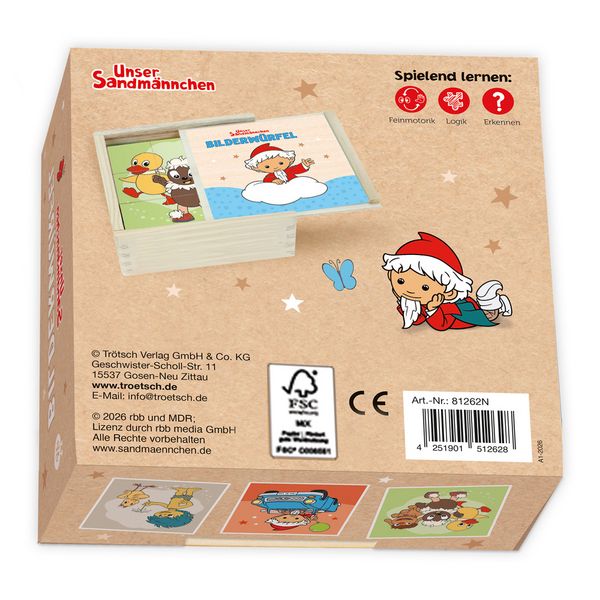 Produktbild: TR&Ouml;TSCH - Unser Sandm&auml;nnchen Bilderw&uuml;rfel aus Holz