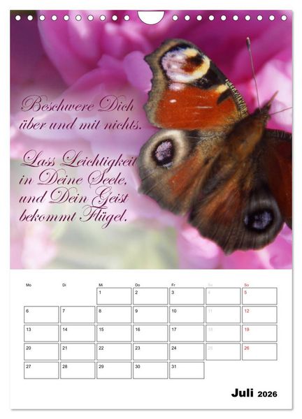 Produktbild: Sch&ouml;ne Spr&uuml;che f&uuml;r Dein ganzes Jahr (Wandkalender 2026 DIN A4 hoch), CALVENDO Monatskalender