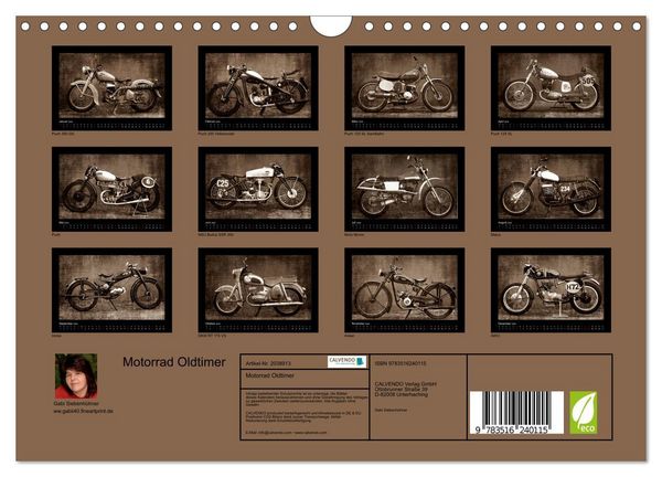 Produktbild: Motorrad Oldtimer (Wandkalender 2026 DIN A4 quer), CALVENDO Monatskalender