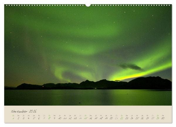 Produktbild: Zauber des Nordlichts - Aurora borealis (hochwertiger Premium Wandkalender 2026 DIN A2 quer), Kunstdruck in Hochglanz
