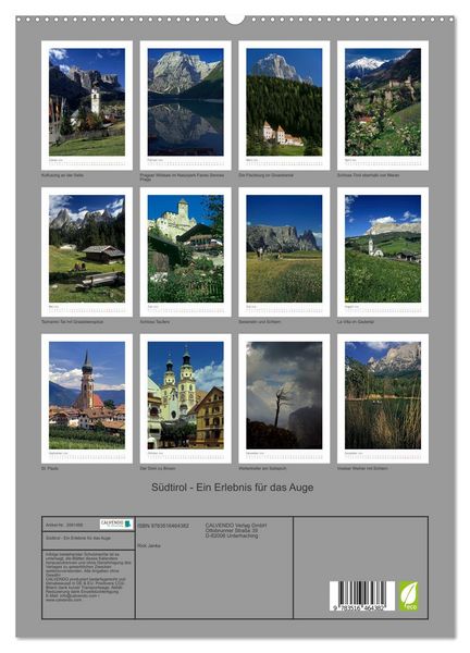 Produktbild: S&uuml;dtirol - Ein Erlebnis f&uuml;r das Auge (hochwertiger Premium Wandkalender 2026 DIN A2 hoch), Kunstdruck in Hochglanz