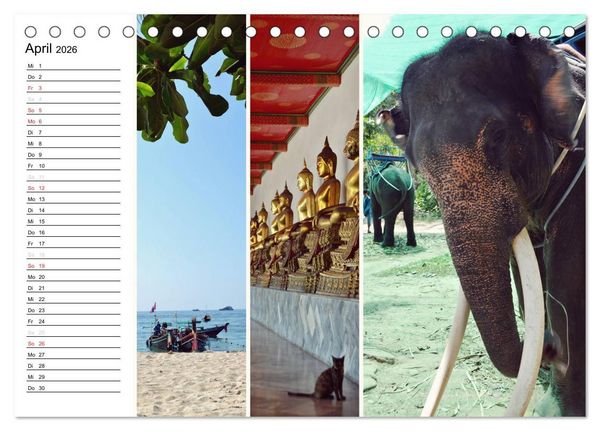 Produktbild: Das bunte Leben in Thailand (Tischkalender 2026 DIN A5 quer), CALVENDO Monatskalender