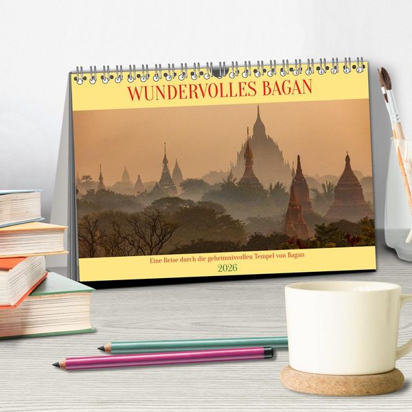 Produktbild: WUNDERVOLLES BAGAN (Tischkalender 2026 DIN A5 quer), CALVENDO Monatskalender