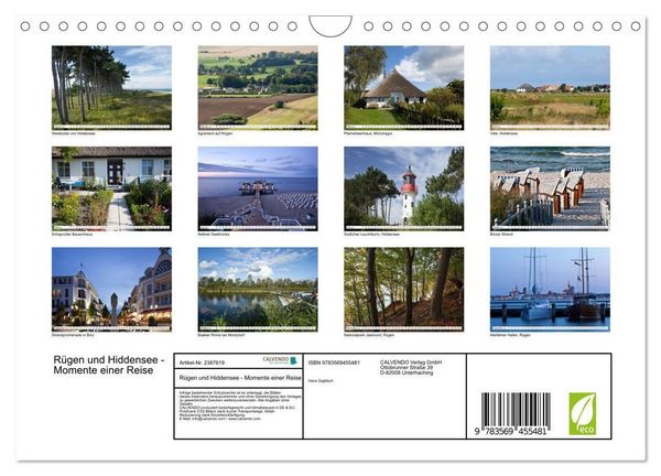 Produktbild: R&uuml;gen und Hiddensee - Momente einer Reise (Wandkalender 2027 DIN A4 quer), CALVENDO Monatskalender