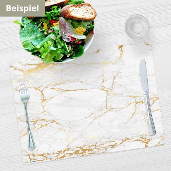 Produktbild: Tischsetmacher Tischsets Wei&szlig;er Marmor mit Goldadern, aus hochwertigem Vinyl (4 St&uuml;ck), 44 x 32 cm