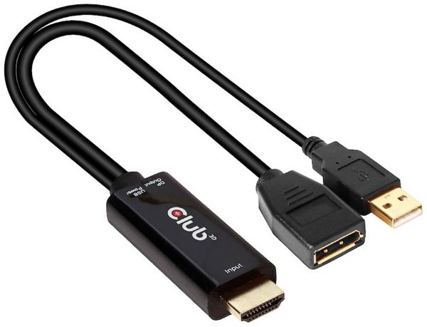 Produktbild: Club3D CAC-1331 HDMI / DisplayPort Adapter [1x HDMI&reg; - 1x DisplayPort] Schwarz