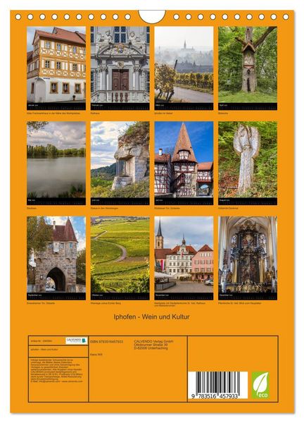 Produktbild: Iphofen - Wein und Kultur (Wandkalender 2026 DIN A4 hoch), CALVENDO Monatskalender