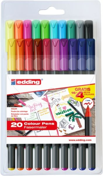Produktbild: edding Fasermaler 1200 neon fein 20er Set