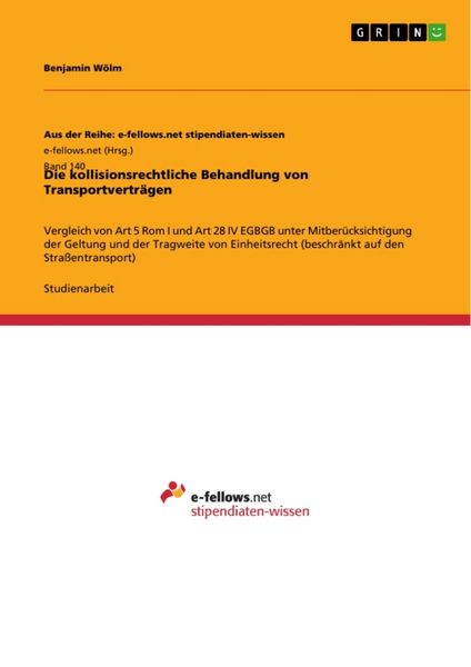 Produktbild: Die kollisionsrechtliche Behandlung von Transportvertr&auml;gen