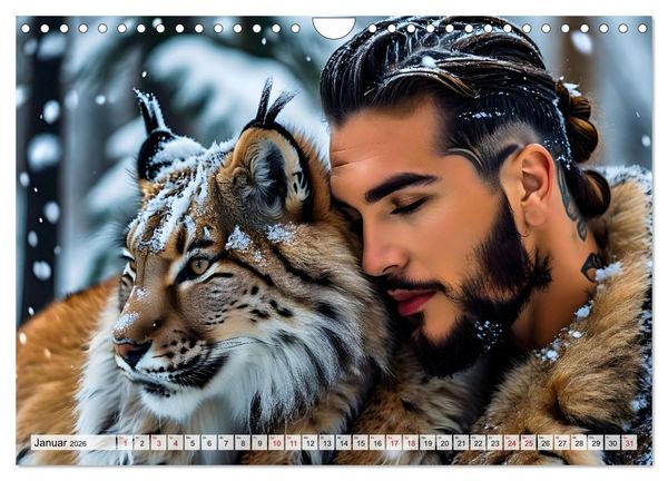 Produktbild: Naturburschen im Wald - Muskeln, Tattoos und Waldbewohner (Wandkalender 2026 DIN A4 quer), CALVENDO Monatskalender