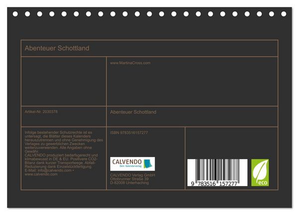 Produktbild: Abenteuer Schottland (Tischkalender 2026 DIN A5 quer), CALVENDO Monatskalender
