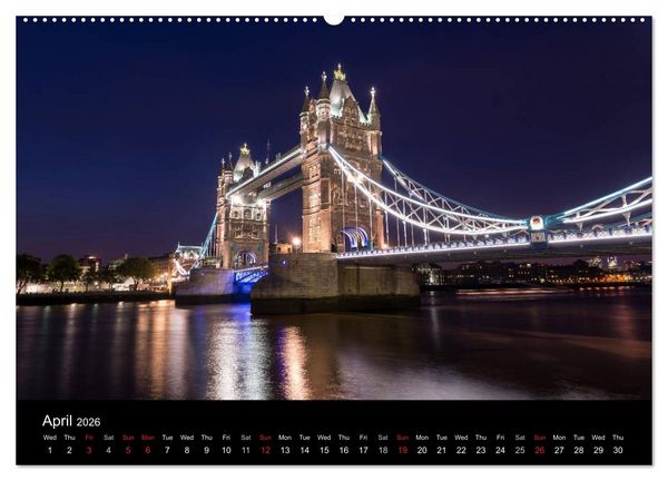 Produktbild: London 2026 (High Quality Premium Wall Calendar 2026 DIN A2 landscape),CALVENDO 12 Month Wall Calendar