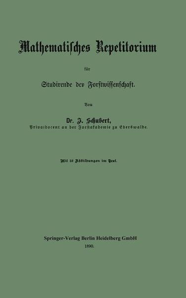 Produktbild: Mathematisches Repetitorium f&uuml;r Studirende der Forstwissenschaft