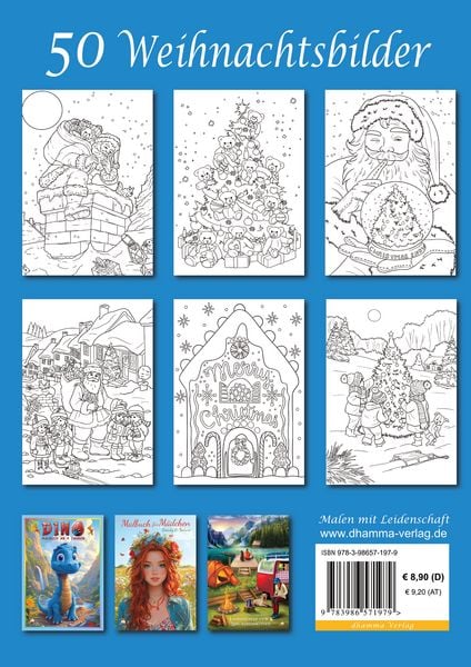 Produktbild: Malbuch Weihnachten f&uuml;r die ganze Familie mit 50 festlichen Ausmalbildern