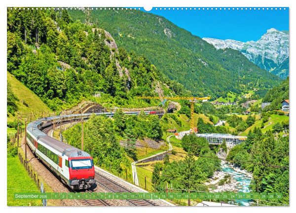 Produktbild: Im Zug durch Schweizer Berge (hochwertiger Premium Wandkalender 2026 DIN A2 quer), Kunstdruck in Hochglanz