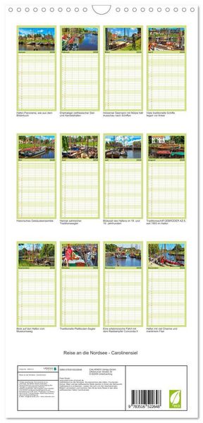 Produktbild: Familienplaner 2026 - Reise an die Nordsee - Carolinensiel mit 5 Spalten (Wandkalender, 21 x 45 cm) CALVENDO