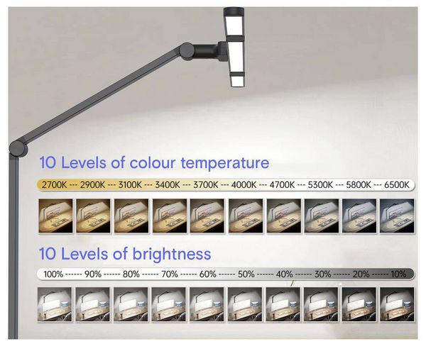 Produktbild: Sygonix SY-7459570 LED-Schreibtischleuchte LED LED 17W Schwarz