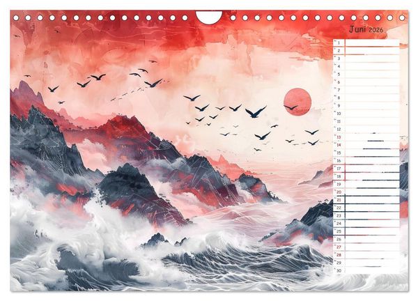 Produktbild: Chinas Harmonie - Terminplaner mit Landschaften und Symbolen (Wandkalender 2026 DIN A4 quer), CALVENDO Monatskalender