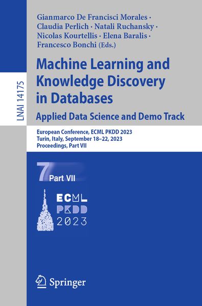 Produktbild: Machine Learning and Knowledge Discovery in Databases: Applied Data Science and Demo Track