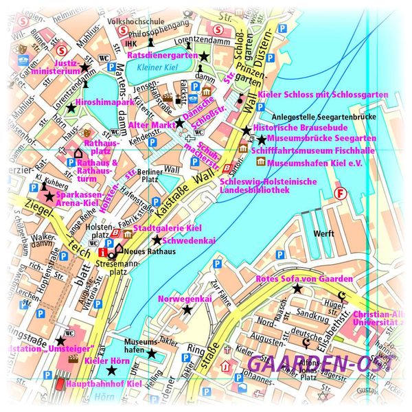 Kiel. Stadtplan 1:16 000
