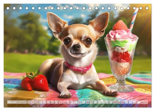 Produktbild: Chillige Chihuahuas - Entspannte Fellnasen genie&szlig;en das Leben (Tischkalender 2026 DIN A5 quer), CALVENDO Monatskalender