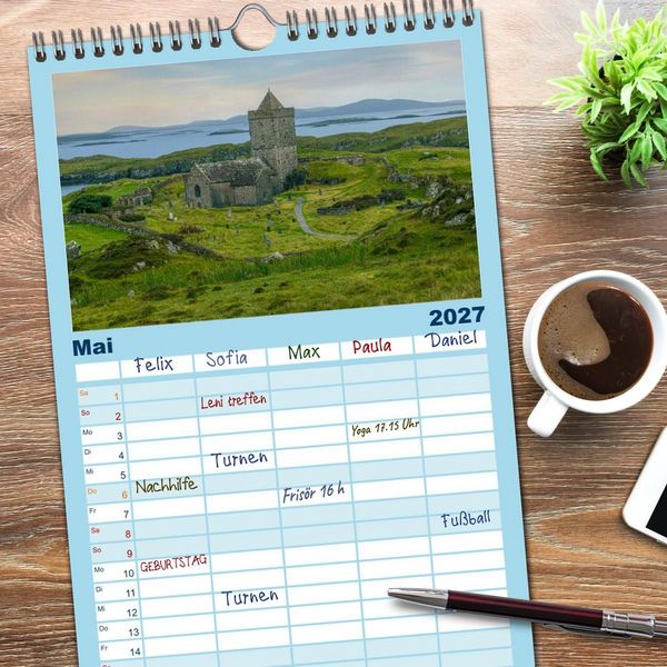 Produktbild: Familienplaner 2027 - Lewis und Harris, die ungez&auml;hmten &Auml;u&szlig;eren Hebriden. mit 5 Spalten (Wandkalender, 21 x 45 cm) CALVENDO