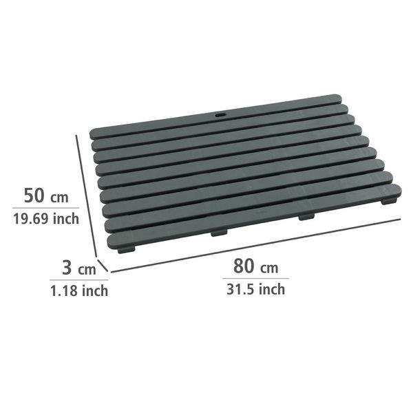 Produktbild: Badematte Mod. Indoor & Outdoor Grau, 50 x 80 cm, mit rutschhemmender Struktur