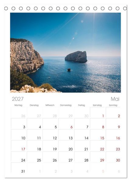 Produktbild: Tischplaner 2027 - Sardinien. Sch&ouml;ne Landschaften und bunte St&auml;dte. (A5 Tischkalender zum Aufstellen) CALVENDO