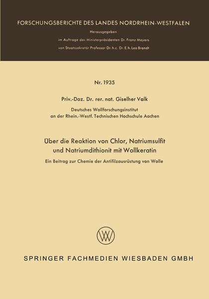 Produktbild: &Uuml;ber die Reaktion von Chlor, Natriumsulfit und Natriumdithionit mit Wollkeratin