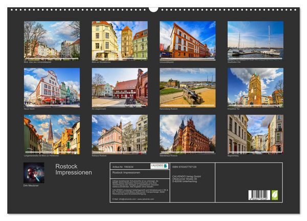 Produktbild: Rostock Impressionen (Wandkalender 2026 DIN A2 quer), CALVENDO Monatskalender