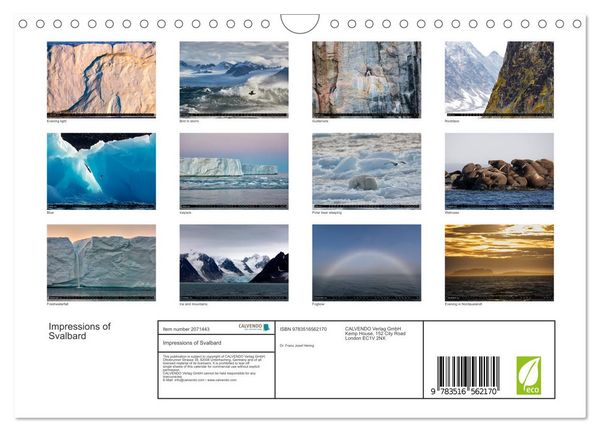 Produktbild: Impressions of Svalbard (Wall Calendar 2026 DIN A4 landscape), CALVENDO 12 Month Wall Calendar