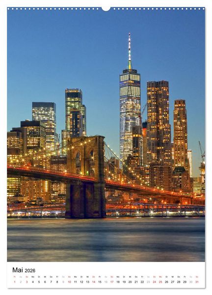 Produktbild: New Yorks architektonische Highlights (Wandkalender 2026 DIN A2 hoch), CALVENDO Monatskalender