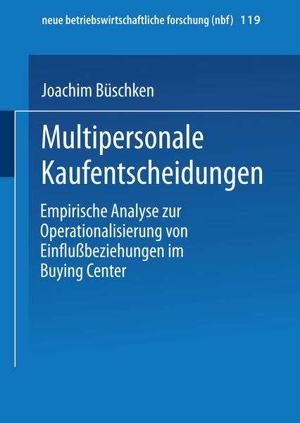Produktbild: Multipersonale Kaufentscheidungen