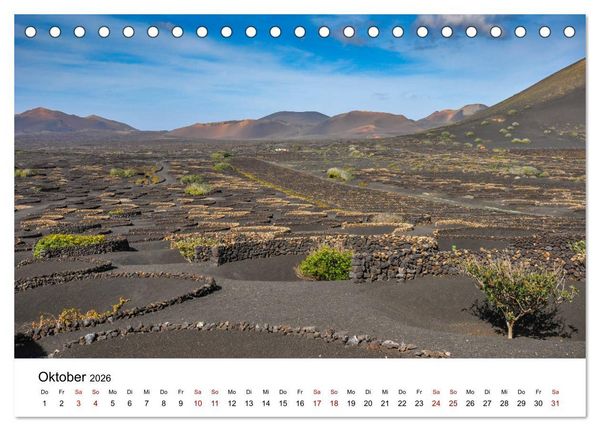 Produktbild: Lanzarote - Die Farben der Natur (Tischkalender 2026 DIN A5 quer), CALVENDO Monatskalender
