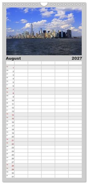 Produktbild: Familienplaner 2027 - New York City mit 5 Spalten (Wandkalender, 21 x 45 cm) CALVENDO