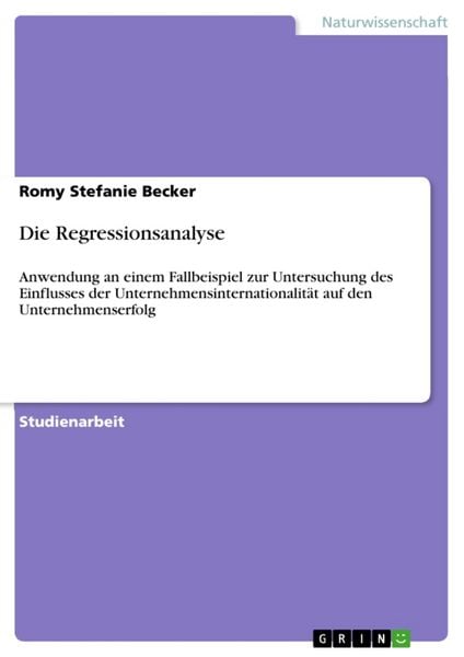 Produktbild: Die Regressionsanalyse