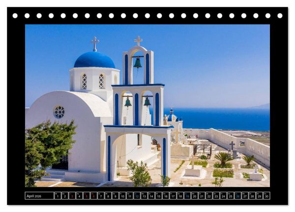 Produktbild: Kalimera Thira - Santorini, die sch&ouml;nste der Kykladen stellt sich vor (Tischkalender 2026 DIN A5 quer), CALVENDO Monatskalender