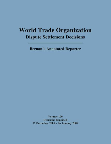 Produktbild: Wto Dispute Settlement Decisio