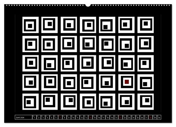 Produktbild: SCHWARZ, WEI&szlig;, ROT (Wandkalender 2026 DIN A2 quer), CALVENDO Monatskalender