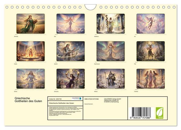 Produktbild: Griechische Gottheiten des Guten (Wandkalender 2027 DIN A4 quer), CALVENDO Monatskalender