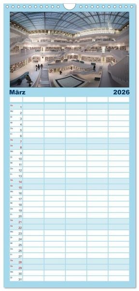 Produktbild: Familienplaner 2026 - STUTTGART 2026 auf den zweiten Blick mit 5 Spalten (Wandkalender, 21 x 45 cm) CALVENDO