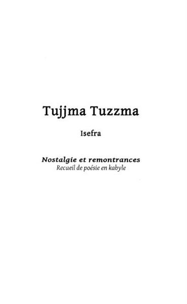 Produktbild: Tujjma tuzzma isefra