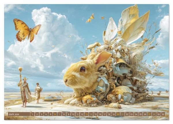 Produktbild: Tiere - Im surrealen Garten der Tr&auml;ume (Tischkalender 2026 DIN A5 quer), CALVENDO Monatskalender