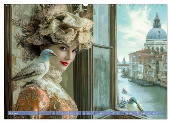 Produktbild: Pr&auml;chtiger venezianischer Stil - Mit surrealer Note (Wandkalender 2026 DIN A2 quer), CALVENDO Monatskalender