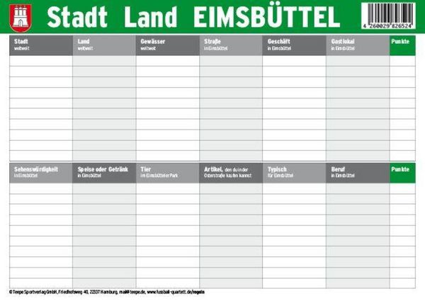 Produktbild: Hamburg: Stadt Land Eimsb&uuml;ttel