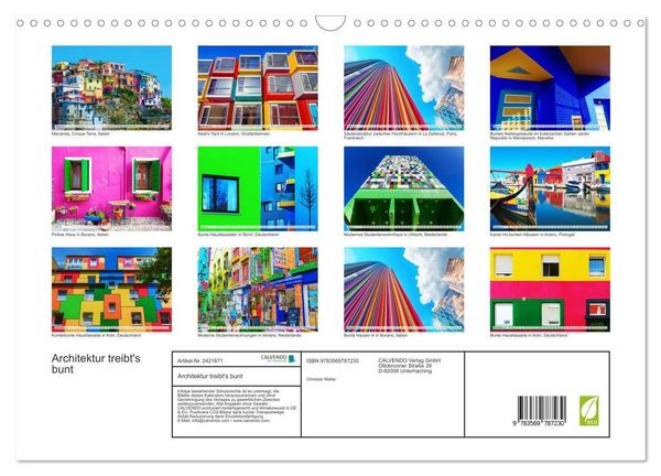 Produktbild: Architektur treibt's bunt (Wandkalender 2027 DIN A3 quer), CALVENDO Monatskalender