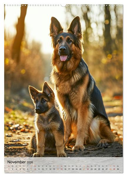 Produktbild: Deutscher Sch&auml;ferhund - mutig und zuverl&auml;ssig (hochwertiger Premium Wandkalender 2026 DIN A2 hoch), Kunstdruck in Hochglanz