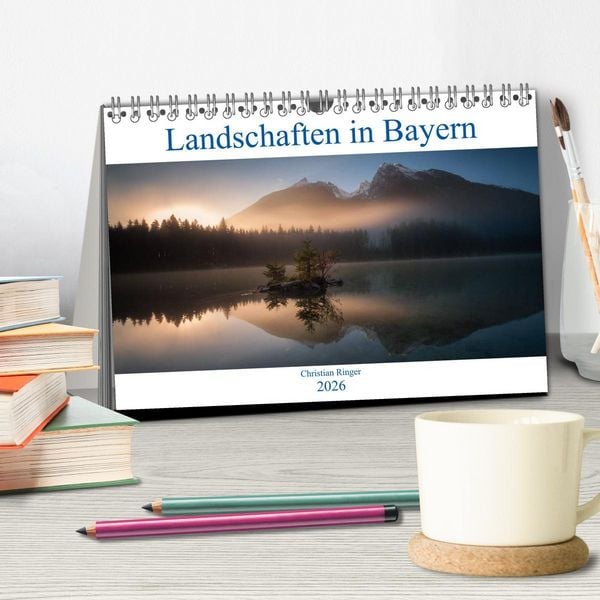Produktbild: Bayerische Landschaften (Tischkalender 2026 DIN A5 quer), CALVENDO Monatskalender